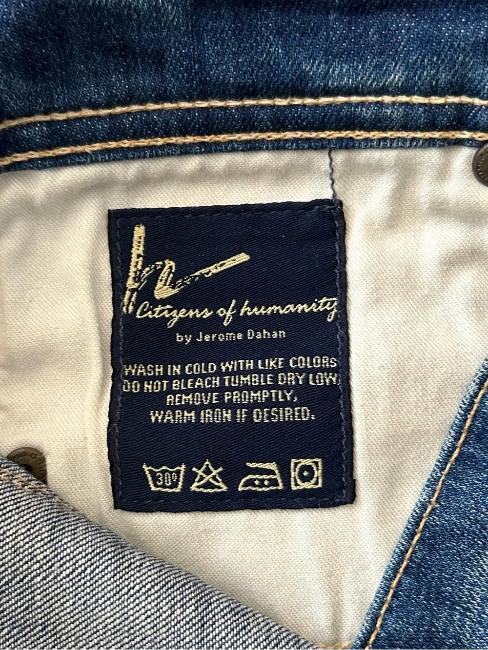 Citizens Of Humanity Blue Distressed Denim Cutoff Shorts